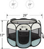 Dog Playpen, Puppy Pet Cat Playpen Indoor for Small Dogs, Dog Tent Crates Cage Indoor/Outdoor, Portable Pop up Dog Kennel Playpen with Carrying Case for Dogs/Cats/Rabbits, Removable Zipper Top, Grey