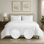 1000 Thread Count Egyptian Cotton Duvet Cover Set, Marrow Stitch Embroidery