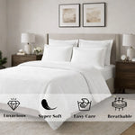 1000 Thread Count Egyptian Cotton Duvet Cover Set, Marrow Stitch Embroidery