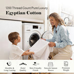 1200 Thread Count 100% Egyptian Cotton Sateen Embroidered Sheet Set