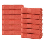 Eco-Friendly Ring-Spun Cotton 12-Piece Face Towel/Washcloth Set