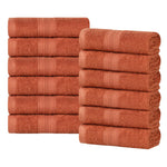 Eco-Friendly Ring-Spun Cotton 12-Piece Face Towel/Washcloth Set