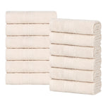 Eco-Friendly Ring-Spun Cotton 12-Piece Face Towel/Washcloth Set