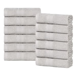 Eco-Friendly Ring-Spun Cotton 12-Piece Face Towel/Washcloth Set