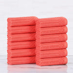 Cotton Ribbed Textured Face Towel Set 12-Piece - Soho