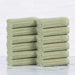 Cotton Ribbed Textured Face Towel Set 12-Piece - Soho