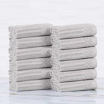 Cotton Ribbed Textured Face Towel Set 12-Piece - Soho