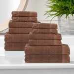 Rolla Cotton Geometric Jacquard Absorbent 12 Piece Towel Set