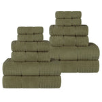Zero Twist Cotton Waffle Towel Set 12-Piece - Napa