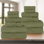 Zero Twist Cotton Waffle Towel Set 12-Piece - Napa