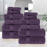 12-Piece Set, 100% Cotton Bathroom Towels, Zero Twist