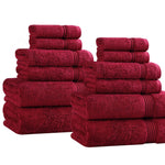 12-Piece Egyptian Cotton Plush Bath Towel Set - Heritage