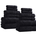 12-Piece Egyptian Cotton Plush Bath Towel Set - Heritage