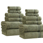 12-Piece Egyptian Cotton Plush Bath Towel Set - Heritage