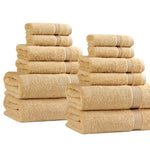 12-Piece Egyptian Cotton Plush Bath Towel Set - Heritage