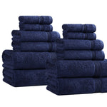 12-Piece Egyptian Cotton Plush Bath Towel Set - Heritage