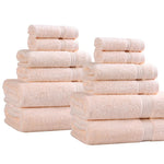 12-Piece Egyptian Cotton Plush Bath Towel Set - Heritage