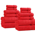 12-Piece Egyptian Cotton Plush Bath Towel Set - Heritage