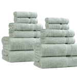 12-Piece Egyptian Cotton Plush Bath Towel Set - Heritage