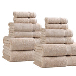 12-Piece Egyptian Cotton Plush Bath Towel Set - Heritage