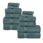 12-Piece Set, 100% Cotton Bathroom Towels, Zero Twist