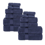 12-Piece Set, 100% Cotton Bathroom Towels, Zero Twist