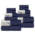 Lodi Cotton 12-Piece Bathroom Towel Set – Absorbent Mid-Weight Solids & Patterns