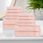 Rolla Cotton Geometric Jacquard Absorbent 12 Piece Towel Set