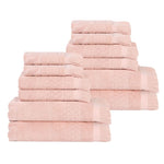 Rolla Cotton Geometric Jacquard Absorbent 12 Piece Towel Set