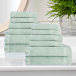 Rolla Cotton Geometric Jacquard Absorbent 12 Piece Towel Set