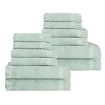 Rolla Cotton Geometric Jacquard Absorbent 12 Piece Towel Set