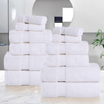 12-Piece Set, 100% Cotton Bathroom Towels, Zero Twist