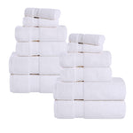 12-Piece Set, 100% Cotton Bathroom Towels, Zero Twist