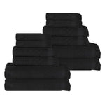 Rolla Cotton Geometric Jacquard Absorbent 12 Piece Towel Set