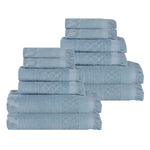Rolla Cotton Geometric Jacquard Absorbent 12 Piece Towel Set