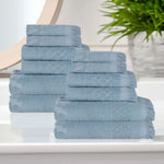 Rolla Cotton Geometric Jacquard Absorbent 12 Piece Towel Set