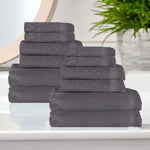 Rolla Cotton Geometric Jacquard Absorbent 12 Piece Towel Set