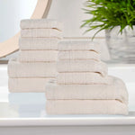 Rolla Cotton Geometric Jacquard Absorbent 12 Piece Towel Set