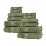 Superior Oregon Organic Cotton Medium Weight Solid 12-Piece Towel Set