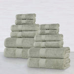 Superior Oregon Organic Cotton Medium Weight Solid 12-Piece Towel Set