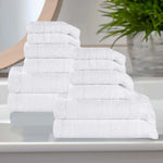 Rolla Cotton Geometric Jacquard Absorbent 12 Piece Towel Set