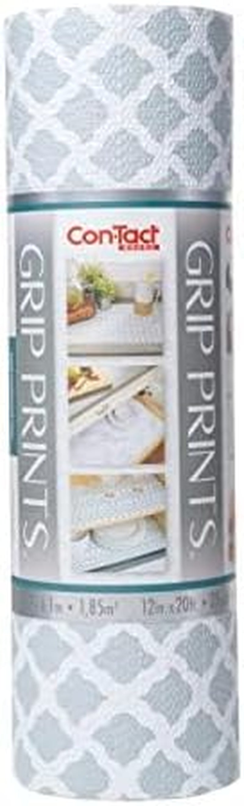 Brand Grip Prints Non-Adhesive Non-Slip Counter Top, Drawer/Shelf Liner, 12" X 20', Talisman Glacier Gray