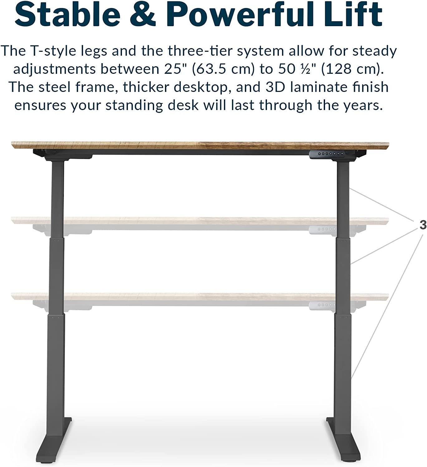 Electric Standing Desk - 60X30 desk, Adjustable Height Stand up Desk - Dual Motor with Memory Presets, Stable T-Style Legs- Home Office Essentials Computer Desk - Reclaimed Wood