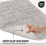 Superior 2 Piece Cotton Checkered Solid Non Slip Bath Rug Set