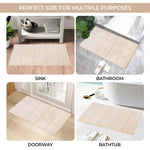 Superior 2 Piece Cotton Checkered Solid Non Slip Bath Rug Set
