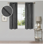 Blackout Window Curtains Wave Geometric Room Darkening Washable Set of 2