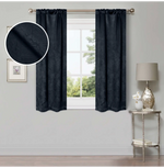 Blackout Window Curtains Wave Geometric Room Darkening Washable Set of 2