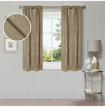 Blackout Window Curtains Wave Geometric Room Darkening Washable Set of 2