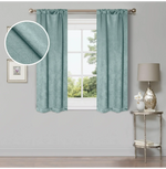 Blackout Window Curtains Wave Geometric Room Darkening Washable Set of 2