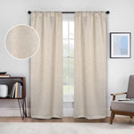 Senna Textured Woven Blackout 2-Piece Curtain Panel Set – Room Darkening Window Drapes